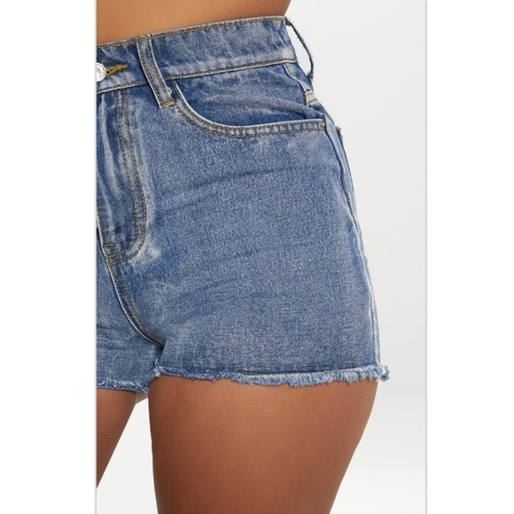 NWT PLT Blue High Waisted Denim Shorts - Picture 4 of 7